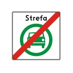 Znak D-55 Koniec strefy czystego transportu