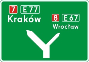 Znak kierunku i miejscowości E-1_01 WZÓR