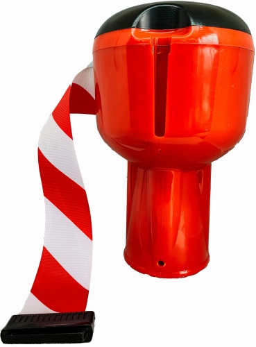 Taśma rozciągana 12 m biało/czerwona - nakładka na pachołek