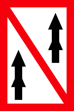 Znak żeglugowy A.3 zakaz wyprzedzania dotyczy zestawów