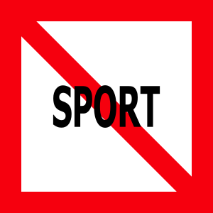 Znak żeglugowy A.13 zakaz ruchu statków używanych wyłącznie do uprawiania sportu lub rekreacji