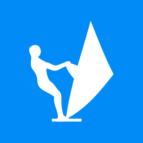 Znak żeglugowy E.20 zezwolenie na pływanie na desce z żaglem