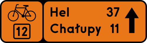 R-4c drogowskaz tablicowy szlaku rowerowego