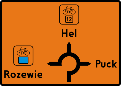 R-4e Tablica przed drogowskazowa szlaku rowerowego