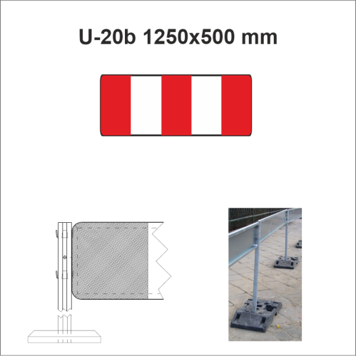 Zapora pojedyncza U-20b 1250x500 2 generacja z otworami
