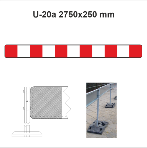Zapora drogowa pojedyncza U-20a 2750x250 1 TYP z otworami
