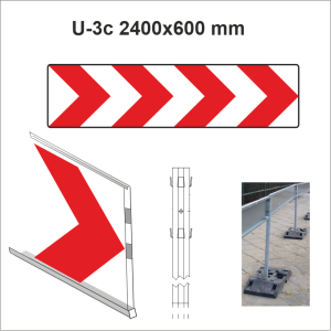 U-3c, U-3d, U-3 tablica prowadząca ciągła 2400x600 1 TYP z otworami