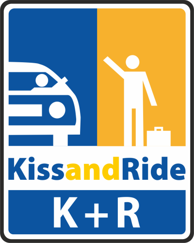 Znak K+R pocałuj i jedź 600x750 1 TYP uchwyty w kpl. Kiss and Ride