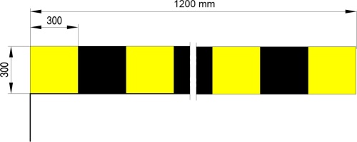 Tablica skrajni U-9c do oznaczania skrajni pionowej drogi 1 TYP 1200x300 mm