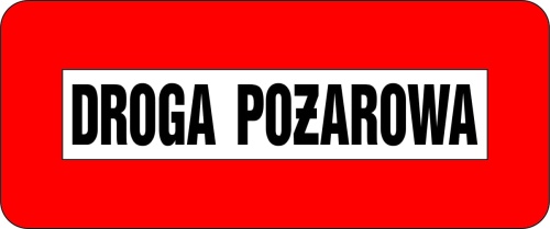 Znak droga pożarowa odblaskowy 600x250 mm
