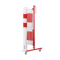 Barierą rozciągana harmonijkowa +słupek stalowy 70x70mm długość 4000 mm czerwono-biała