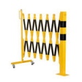 Bariera rozciągana + słupek stalowy 70x70mm szer. 4000 mm żółto-czarna