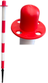 Słupek do łańcucha biało-czerwony wbijany 90 cm SO90