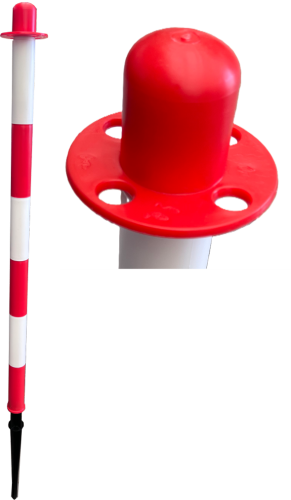 Słupek do łańcucha biało-czerwony wbijany 90 cm SO90