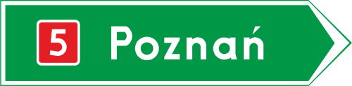 Znak kierunku i miejscowości E-3 sklep drogowy