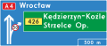 Znak kierunku i miejscowości E-1a