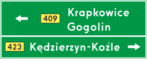 Znak kierunku i miejscowości E-2a sklepdrogowy.pl