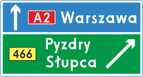 Znak kierunku i miejscowości E-2c
 sklepdrogowy.pl