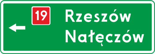 Znak kierunku i miejscowości E-2b