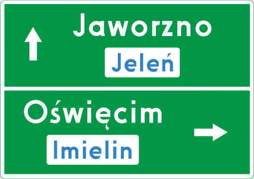 Znak kierunku i miejscowości E-2a_   WZÓR