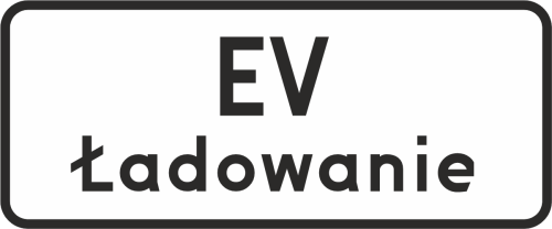 Tablica EV ładowanie 600x250 mm oznakowanie miejsc dla pojazdów elektrycznych.