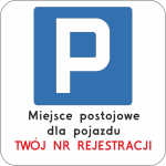 Tabliczka do oznaczania miejsc postojowych prywatnych 300x300 mm odblaskowa stalowa