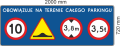 Tablica ostrzegawcza obowiązuje na ternie całego parkingu 2000x720 mm odblaskowa
