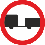 B-7 zakaz wjazdu pojazdów silnikowych z przyczepami  fi 600 mm 1 typ + 2 uchwyty w kpl.