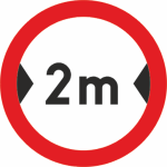 B-15 zakaz wjazdu pojazdów o szerokości ponad  ... m  fi 600 mm 1 typ + 2 uchwyty w kpl.