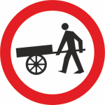 B-12 zakaz wjazdu wózków ręcznych  fi 600 mm 1 typ + 2 uchwyty w kpl.