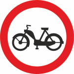 B-10 zakaz wjazdu motorowerów  fi 600 mm 1 typ + 2 uchwyty w kpl.