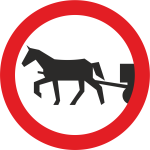 B-8 zakaz wjazdu pojazdów zaprzęgowych  fi 600 mm 1 typ + 2 uchwyty w kpl.