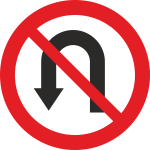 B-23 zakaz zawracania  fi 600 mm 1 typ + 2 uchwyty w kpl.