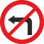 B-21 zakaz skręcania w lewo  fi 600 mm 1 typ + 2 uchwyty w kpl.