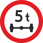 B-19 zakaz wjazdu pojazdów o nacisku osi większym niż ... t  fi 600 mm 1 typ + 2 uchwyty w kpl.