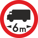 B-17 zakaz wjazdu pojazdów o długości ponad...m  fi 600 mm 1 typ + 2 uchwyty w kpl.