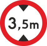 B-16 zakaz wjazdu pojazdów o wysokości ponad ... m  fi 600 mm 1 typ + 2 uchwyty w kpl.