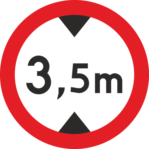 znak drogowy B-16 zakaz wjazdu pojazdów o wysokości ponad