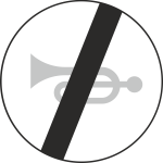 B-30 koniec zakazu używania sygnałów dźwiękowych  fi 600 mm 1 typ + 2 uchwyty w kpl.