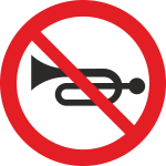 B-29 zakaz używania sygnałów dźwiękowych  fi 600 mm 1 typ + 2 uchwyty w kpl.