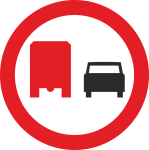 B-26 zakaz wyprzedzania przez samochody ciężarowe  fi 600 mm 1 typ + 2 uchwyty w kpl.