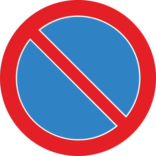 znak drogowy B-35 zakaz postoju mały