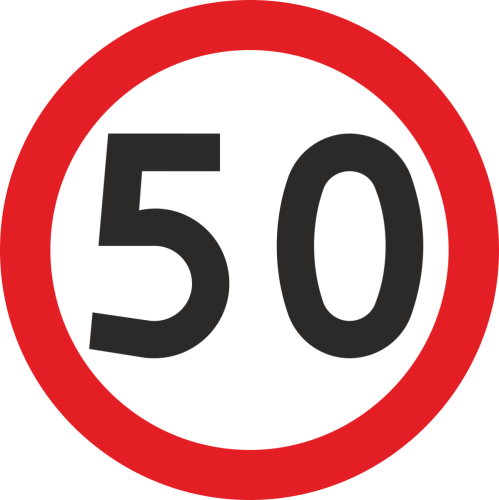 znak drogowy B-33 ograniczenie prędkości mały