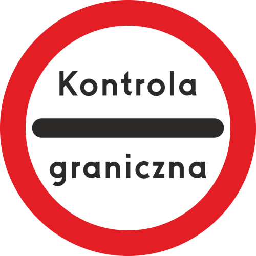 znak drogowy B-32a kontrola graniczna mały