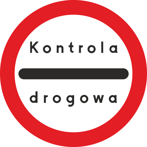 znak drogowy B-32e kontrola drogowa mały