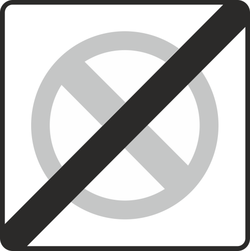 znak drogowy B-40 Koniec strefy ograniczonego postoju