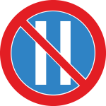 B-38 zakaz postoju w dni parzyste  fi 600 mm 1 typ + 2 uchwyty w kpl.