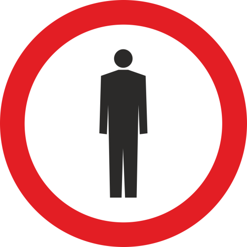 znak drogowy B-41 zakaz ruchu pieszych mały