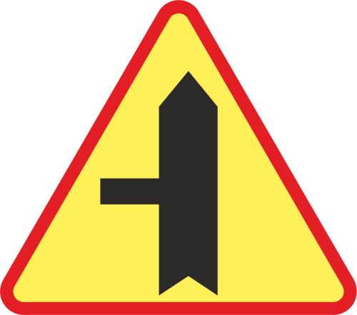 A-6c skrzyżowanie z drogą podporządkowaną występującą po lewej stronie 750 mm 1 typ znak drogowy mały