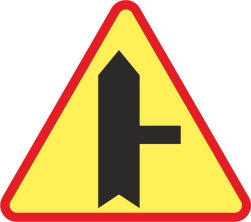 A-6b skrzyżowanie z drogą podporządkowaną występującą po prawej stronie 750 mm 1 typ znak drogowy mały